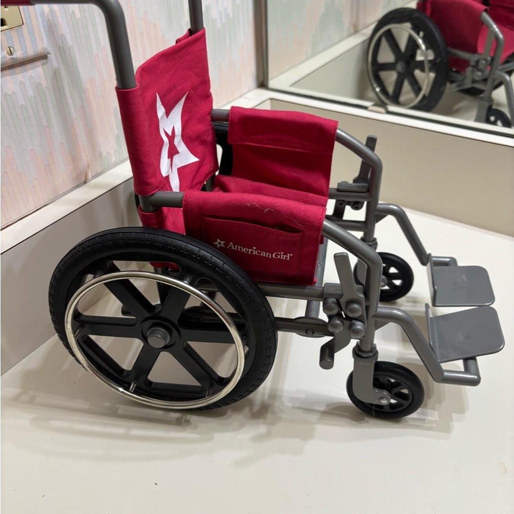 EUC American Girl Red  Wheelchair with white star